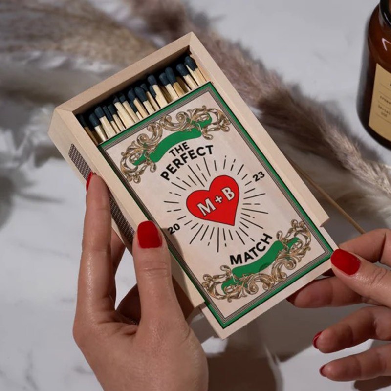 Personalized Wood Couples Matchbox Valentine's Day Gift