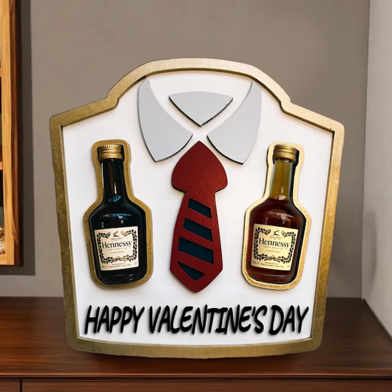 Liquor Bottle Display Tray Romantic Gift for Valentine's Day