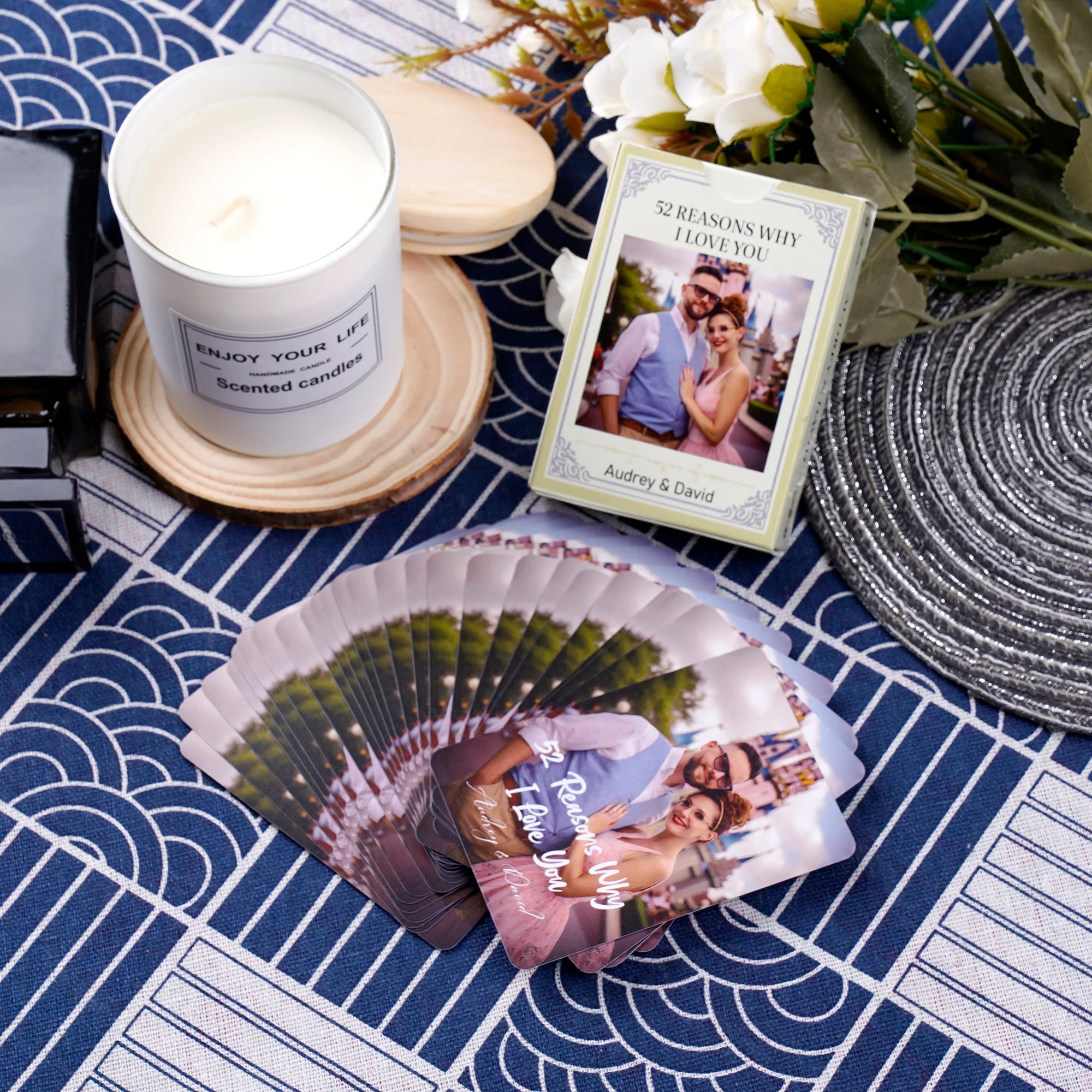 Personalized Romantic Couple Photo Playing Cards with Gift Box