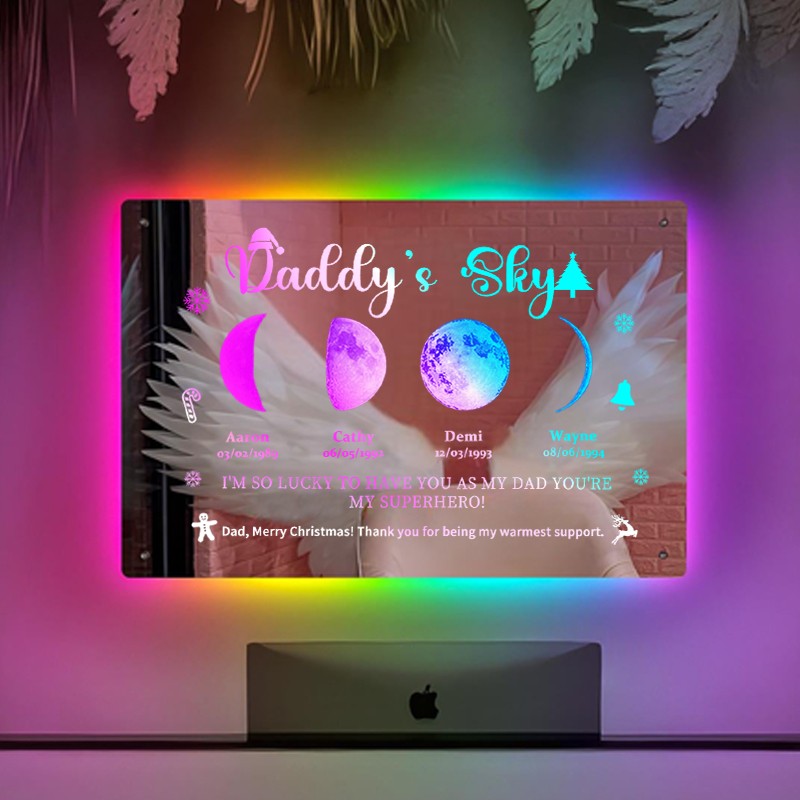 Personalized Moon Phase Mirror Lamp Best Gift For Christmas