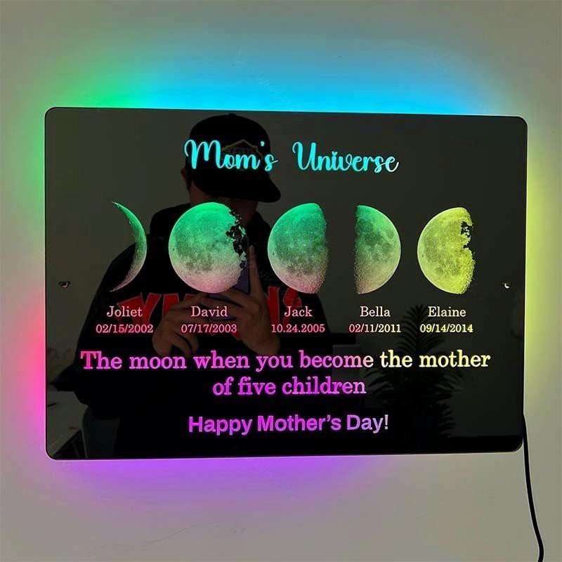 Personalized Moon Phase Mirror Lamp Best Gift For Christmas