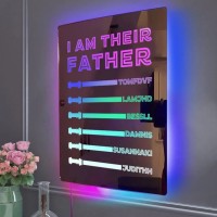 Personalized Children's Name Lightsaber Mirror Lamp Best Gift For Dad