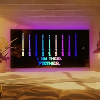 Personalized Children's Name Lightsaber Mirror Lamp Best Gift For Dad