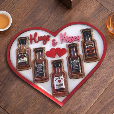 Liquor Bottle Display Tray Romantic Gift for Valentine's Day