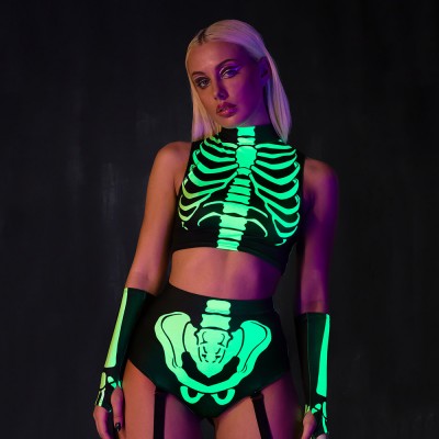 Sexy Glow In The Dark Outfit Women Halloween Costume Woman
