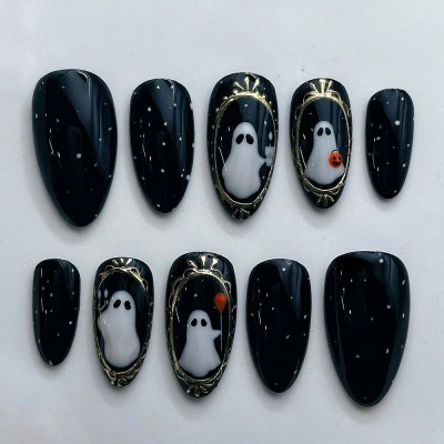 Halloween Haunted Portrait Cute Ghost Spooky Press on Nails