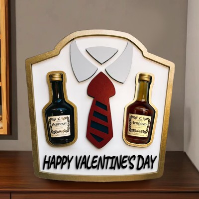 Liquor Bottle Display Tray Romantic Gift for Valentine's Day