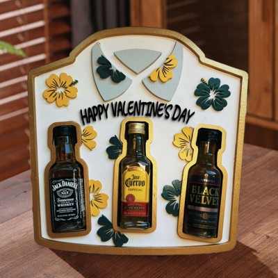 Liquor Bottle Display Tray Romantic Gift for Valentine's Day