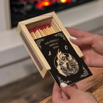 Personalized Wood Couples Matchbox Valentine's Day Gift