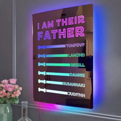Personalized Children's Name Lightsaber Mirror Lamp Best Gift For Dad