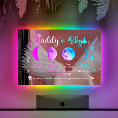 Personalized Moon Phase Mirror Lamp Best Gift For Christmas