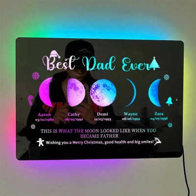 Personalized Moon Phase Mirror Lamp Best Gift For Christmas