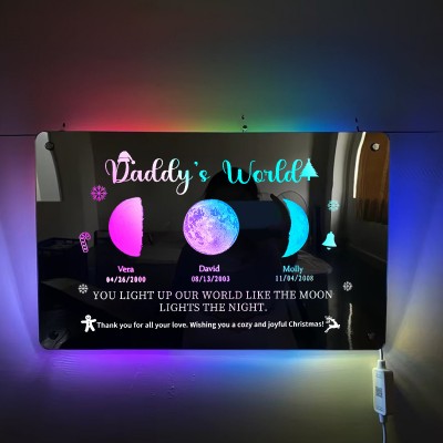 Personalized Moon Phase Mirror Lamp Best Gift For Christmas