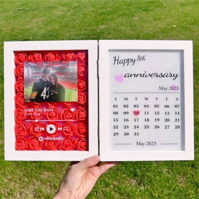 Hot Sale!!Personalized Spotify Music Flower Frame with Photo and Anniversary Date